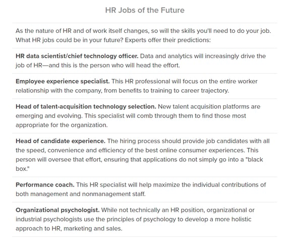 2019 SHRM Jobs of the Future